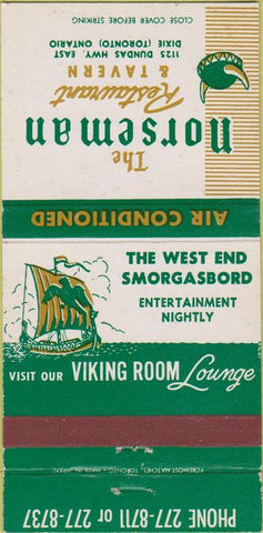 Matchbook Cover - The Norseman Restaurant Tavern Toronto ON WEAR 30 Strike