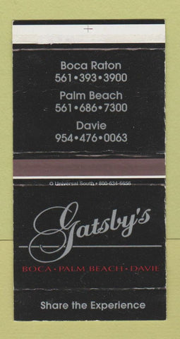 Matchbox - Gatsby's Restaurant Boca Raton Palm Beach Davie FL WEAR