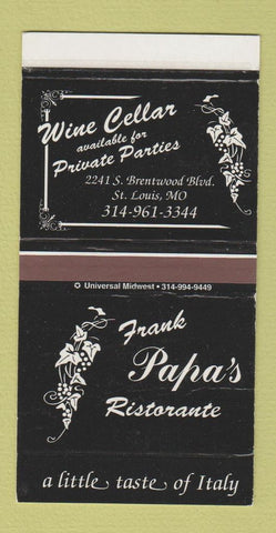 Matchbox - Frank Papa's Ristorante St Louis MO
