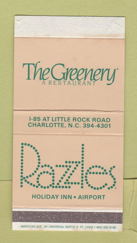 Matchbox - Razzles Holiday Inn Airport Charlotte NC Greenery