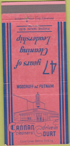 Matchbook Cover - Cannan Cleaners Drive In Toledo? OH 30 Strike