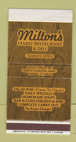 Matchbox - Milton's Family Restaurant Deli North Olmsted OH