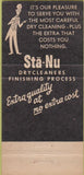 Matchbook Cover - Sta Nu Dry Cleaners Wobbe Springfield OH 30 Strike