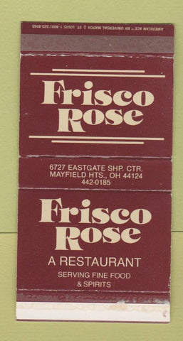 Matchbox - Frisco Rose Restaurant Mayfield Heights OH WEAR