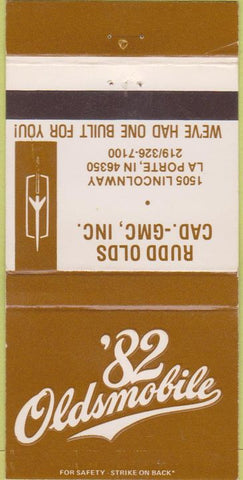 Matchbook Cover - Rudd Oldsmobile Cadillac GMC LaPorte IN 30 Strike