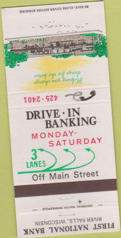 Matchbook Cover - First National Bank River Falls WI 30 Strike