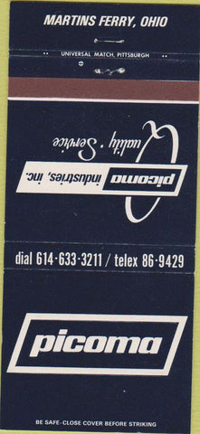Matchbook Cover - Picoma Industries Martins Ferry OH 30 Strike