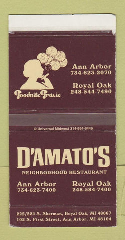 Matchbox - D'Amato's Restaurant Ann Arbor Royal Oak MI