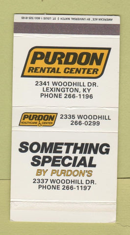 Matchbox - Purdon Rental Centers Lexington KY