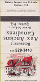 Matchbook Cover - Restaurant Aux Anciens Canadiens Quebec QC STAINED 30 Strike
