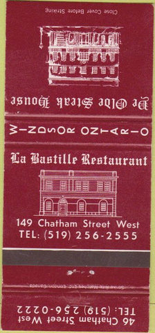 Matchbook Cover - Ye Olde Steak House Windsor ON 30 Strike