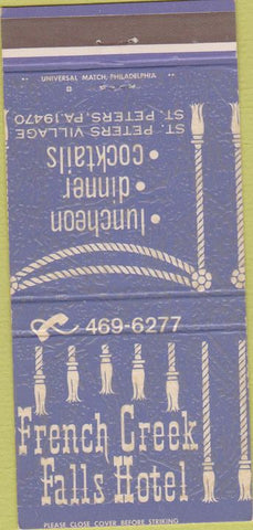 Matchbook Cover - French Creek Falls Hotel ST Peters PA 30 Strike
