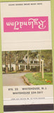Matchbook Cover - Ryland Inn Whitehouse NJ 30 Strike
