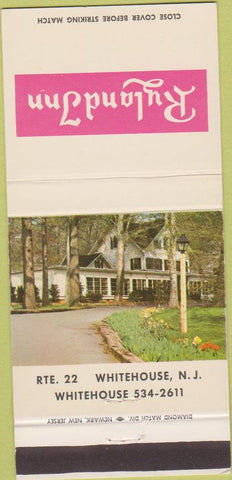 Matchbook Cover - Ryland Inn Whitehouse NJ 30 Strike