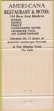 Matchbook Cover - Ameri Cana Restaurant Motel Niagara Falls ON 30 Strike
