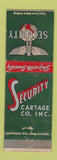 Matchbook Cover - Security Cartage Trucking Fort Wayne IN WEAR