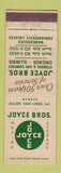 Matchbook Cover - Joyce Bros Moving Storage Trucking Chicago IL