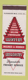 Matchbook Cover - Lee & Eastes Freight Trucking