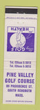 Matchbook Cover - Pine Valley Golf Course South Rehoboth MA