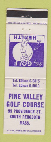 Matchbook Cover - Pine Valley Golf Course South Rehoboth MA