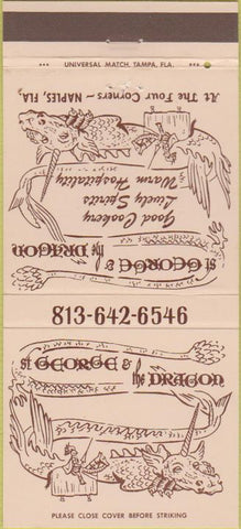 Matchbook Cover - George  and  The Dragon Naples FL 30 Strike