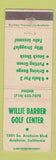 Matchbook Cover - Willie Barber Golf Center Anaheim CA