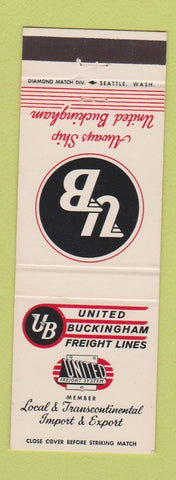 Matchbook Cover - United Buckingham Freight Lines Trucking