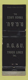 Matchbook Cover - DG&U Truck Lines WORN