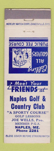 Matchbook Cover - Naples Golf and Country Club Naples ME