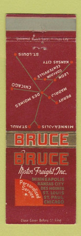 Matchbook Cover - Bruce Motor Freight Trucking Minneapolis MN St Paul Chicago