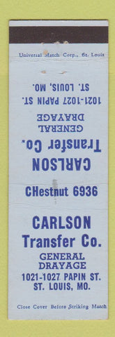 Matchbook Cover - Carlson Transfer Trucking Drayage St Louis MO