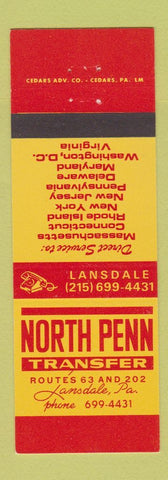 Matchbook Cover - North Penn Transfer Trucking Lansdale PA
