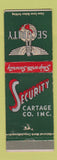 Matchbook Cover - Security Cartage Trucking Fort Wayne IN WEAR