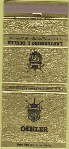 Matchbook Cover - Lauterburg Oehler Funeral Home Arlington Heights IL 30 Strike