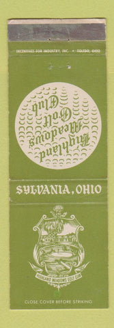 Matchbook Cover - Highland Meadows Golf Club Sylvania OH WEAR