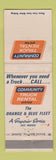 Matchbook Cover - Community Truck Rental System WEAR
