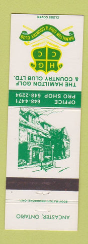 Matchbook Cover - Hamilton Golf and Country Club Ancaster ON