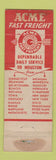 Matchbook Cover - Acme Fast Freight Trucking ME Taliaferro WEAR