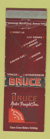 Matchbook Cover - Bruce Motor Freight Trucking Minneapolis MN St Paul WEAR