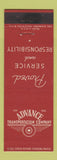 Matchbook Cover - Advance Transportation Trucking Chicago Milwaukee