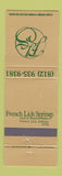 Matchbook Cover - French Lick Springs Golf Tennis Resort IN WEAR
