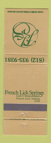 Matchbook Cover - French Lick Springs Golf Tennis Resort IN WEAR