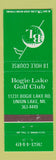 Matchbook Cover - Bogie Lake Golf Club Union Lake MI