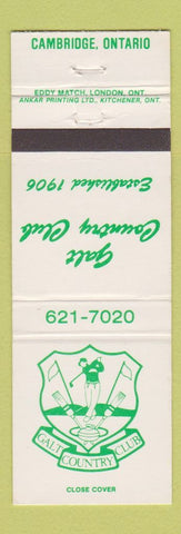 Matchbook Cover - Galt Country Club Cambridge ON