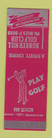Matchbook Cover - Bunker Hill Golf Club Chicago IL RED
