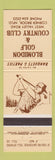 Matchbook Cover - Blomidon Golf Country Club Corner Brook NF NL
