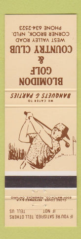 Matchbook Cover - Blomidon Golf Country Club Corner Brook NF NL
