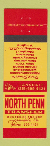 Matchbook Cover - North Penn Transfer Trucking Lansdale PA