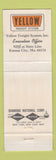 Matchbook Cover - Yellow Freight System Trucking Kansas City MO