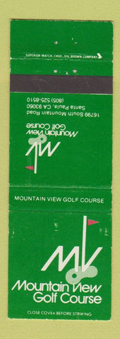 Matchbook Cover - Mountain View Golf Course Santa Paula CA WEAR